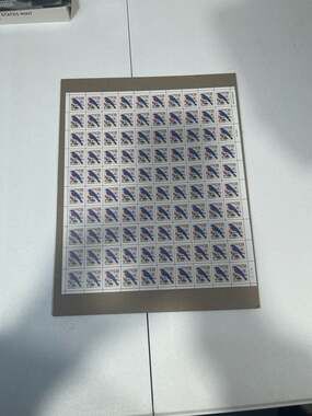 Full Sheet of 100 Eastern Bluebird 3-Cent Stamps - USPS Unused Philatelic Collec